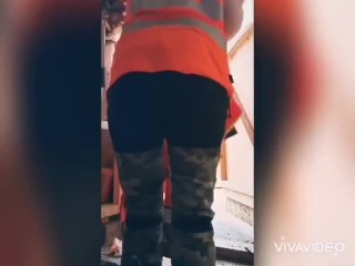 Finnish wifey jacking in the middle of the work