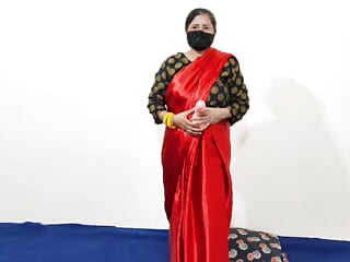 Sexy Indian Bhabhi railing fuck stick in stunning Saree